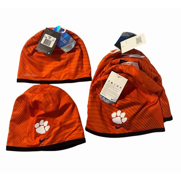 NIKE DRI-FIT CLEMSON TIGER OFFICIALLY LICENSED BEANIE HAT -   3 AV. NEW! - Picture 1 of 4